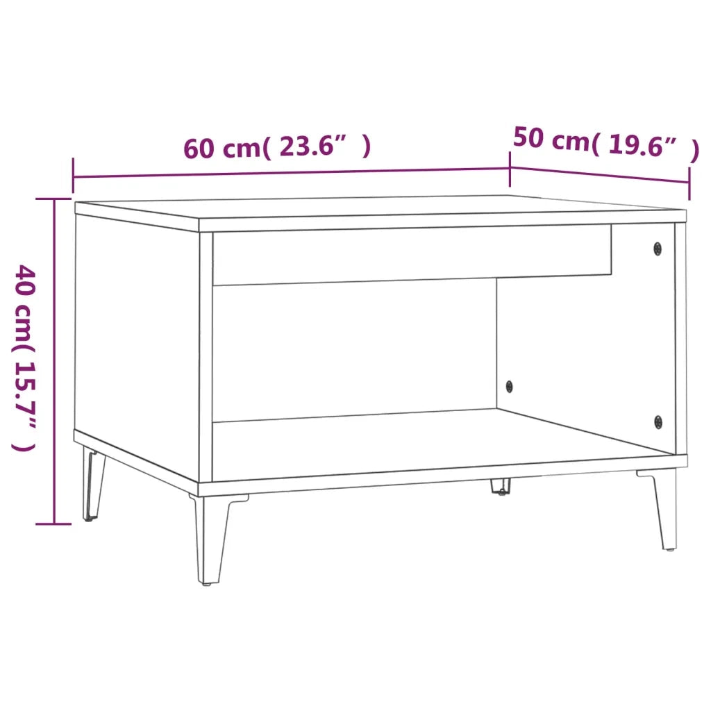 Tavolino da Salotto Rovere Marrone 60x50x40cm Legno Multistrato 817524