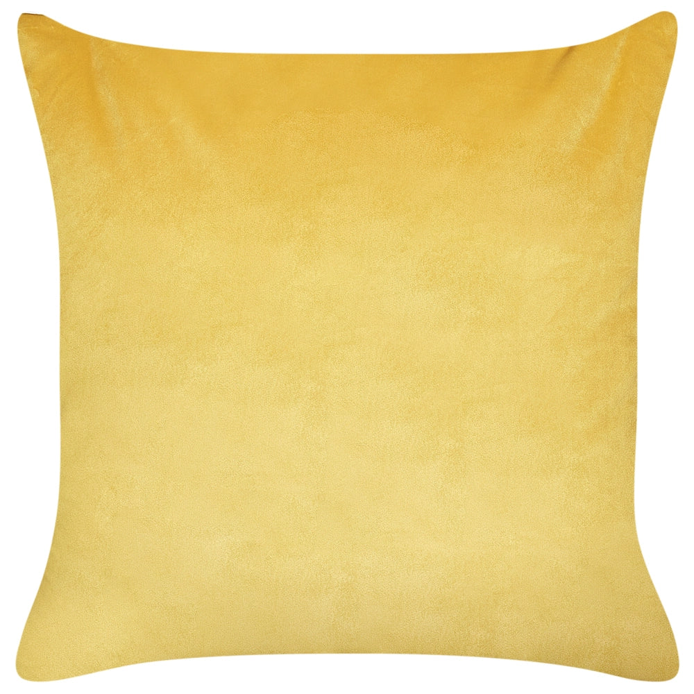 Set di 2 cuscini sparsi in tessuto poliestere velluto giallo con motivi animali 45 x 45 cm per la cameretta dei bambini