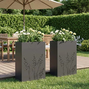Vaso da giardino 2 pz Nero 50 x 30 x 75 cm 8005779
