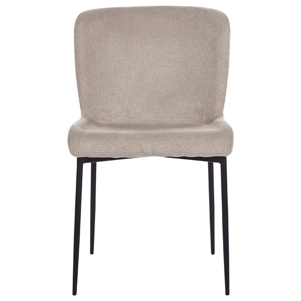 Set di 2 sedie da pranzo in tessuto poliestere con texture a maglia grigio talpa soggiorno e camera da letto