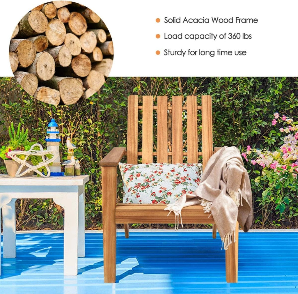 Sedie per Giardino/Esterno Rustica in Legno di Acacia,Adirondac Poltrone Poltrocine da Esterno Ergonomica Giardino, Balcone, Terrazza