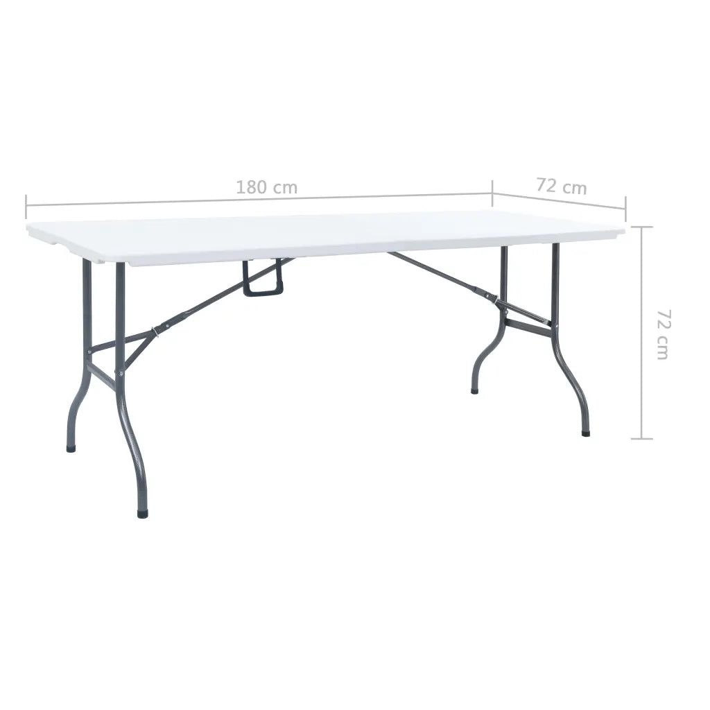 Tavolo da Giardino Pieghevole Bianco 180x72x72 cm in HDPE 48829