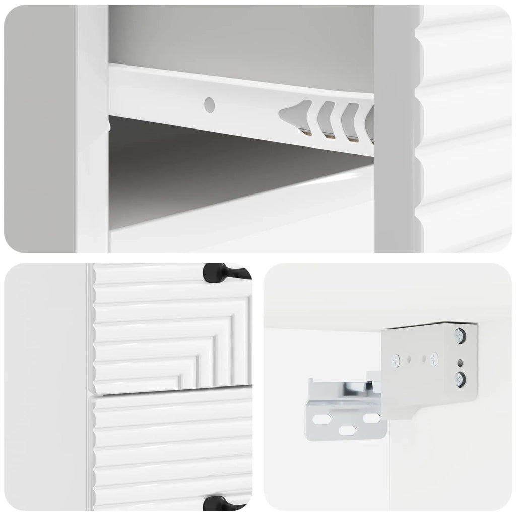 Mobiletto da notte a muro Bianco Lucido 34,5 x 33 x 40 cm 898643