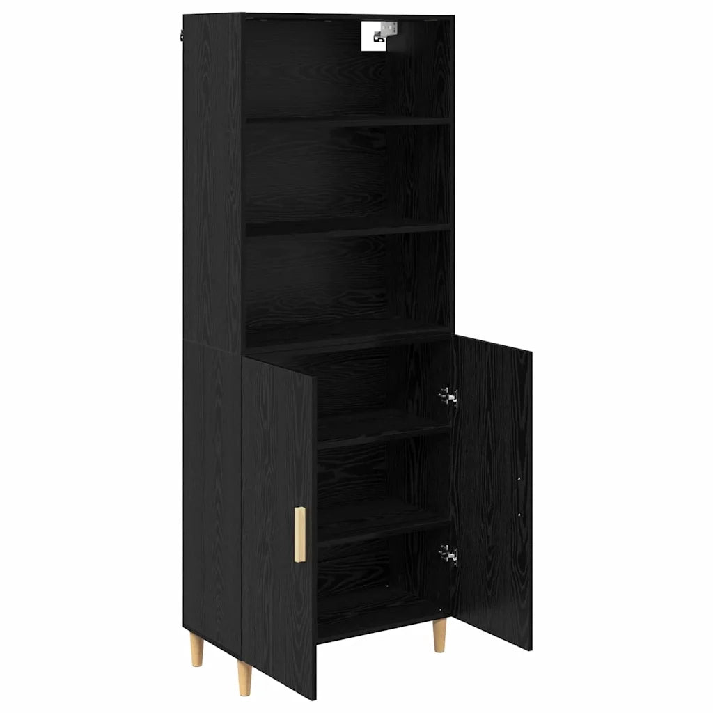 Credenza Rovere Nero 69,5 x 32,5 x 180 cm Legno multistrato