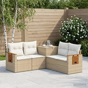 Set di divani 5 pz Beige e Bianco Crema 3447952