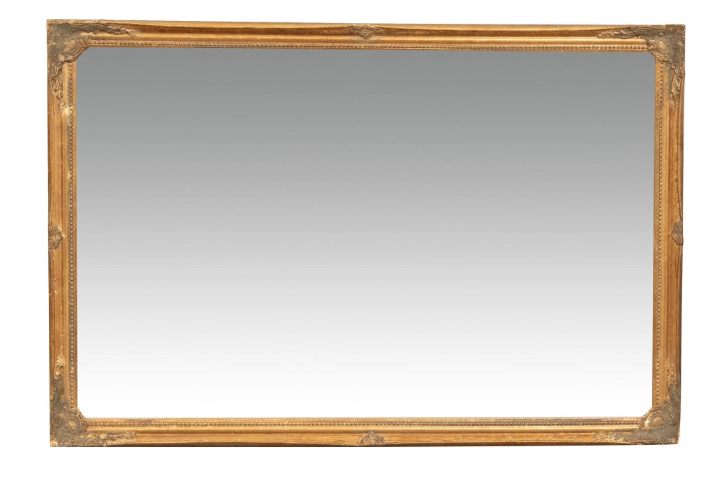Biscottini Specchio Specchiera da parete e appendere verticale/orizzontale L60xPR4xH90 cm finitura foglia oro anticato