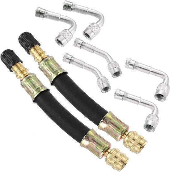 Set di Estensione per Valvola di Banda Auto con Adattatore 45 90 135 Gradi - Per Inflazione e Manutenzione di Banda Auto