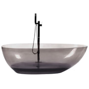 Vasca da bagno moderna con superficie solida ovale trasparente nero 1690 x 780 mm design moderno semplice