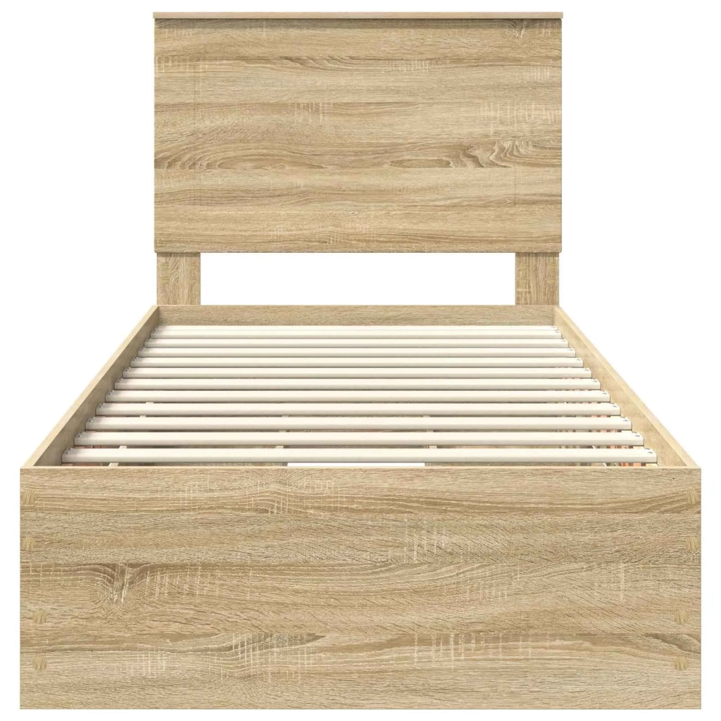 Struttura del letto con cassetto Rovere Sonoma 90 x 190 cm 3409498