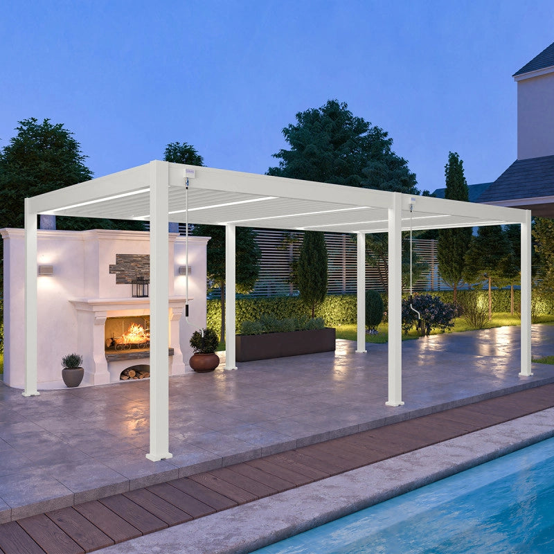 Pergola bioclimatica Ombréa VS autoportante 4x6M - Bianco