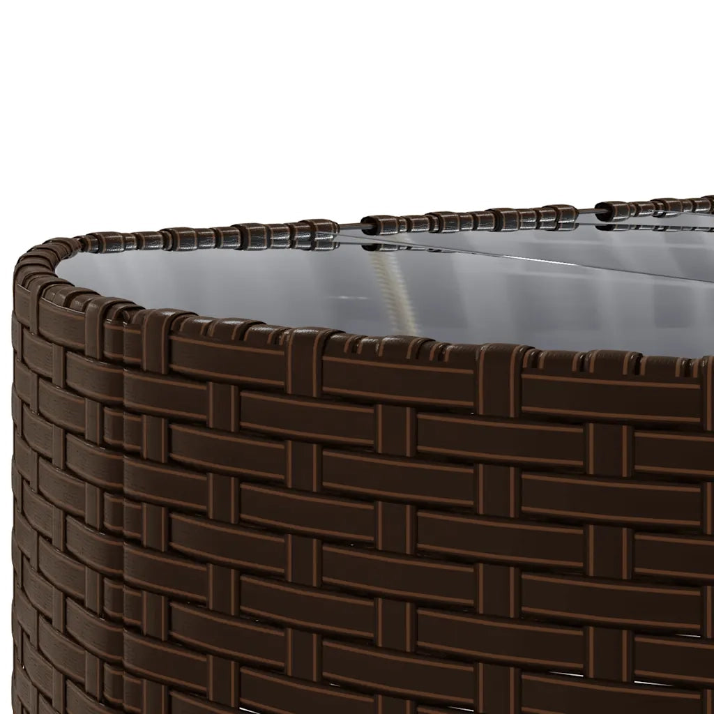 Set Divani da Giardino 9pz con Cuscini Marrone in Polyrattan