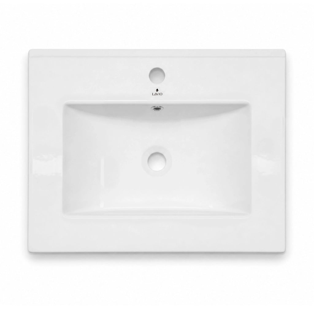 Lavabo incasso rettangolare NORDIS ceramica 61 cm Bianco