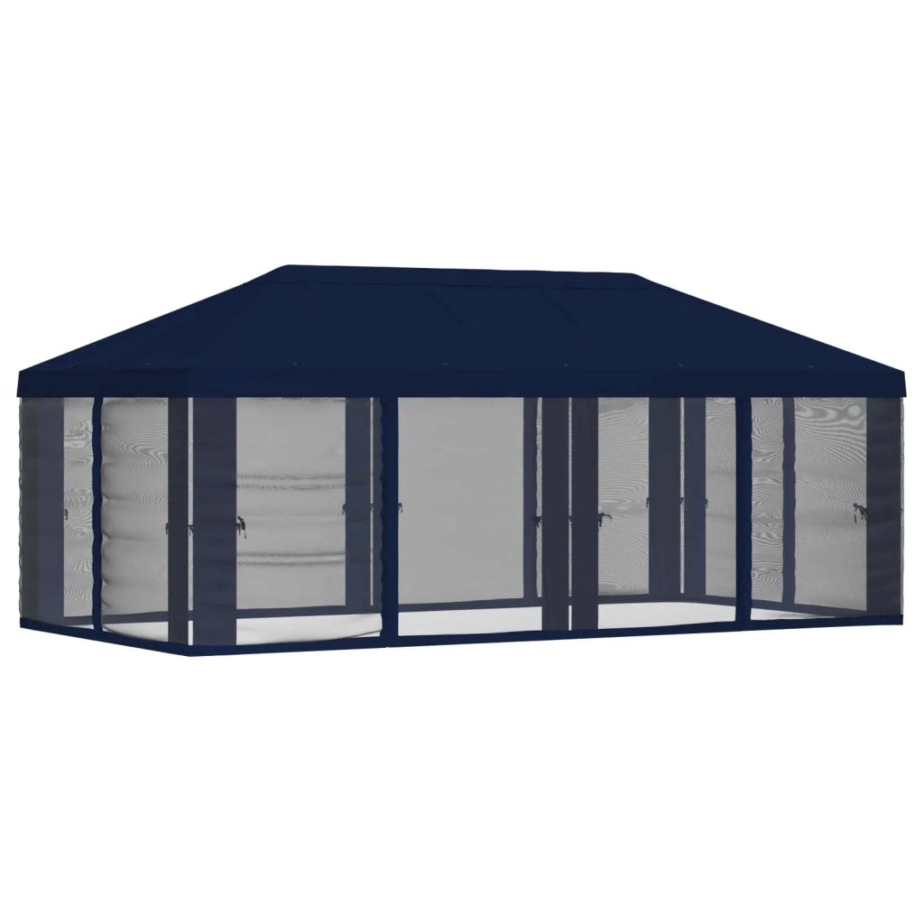 Copertura Gazebo con Pareti Laterali 6 x 3 m Blu Poliestere 190 900416