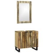 Set di mobili per il bagno 2 pcs Marrone Legno multistrato