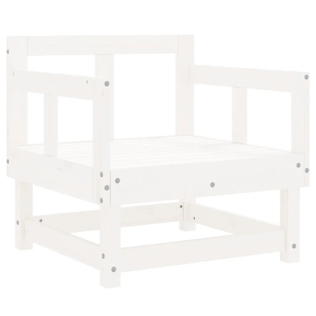 Sedia da patio-Sedie da Giardino 2 pz Bianche in Legno Massello di Pino 731625