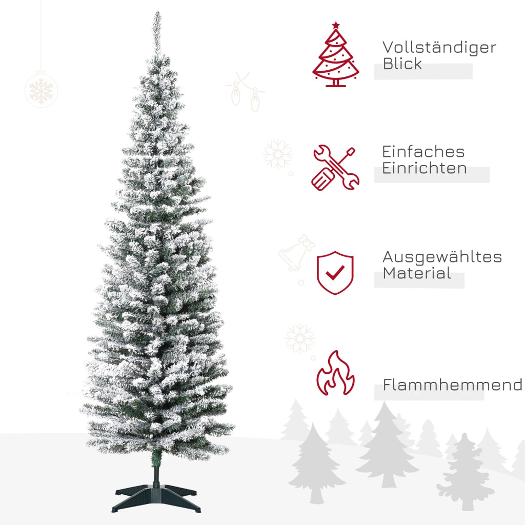 Albero di Natale Artificiale ¨C zephmum ¨C 210 cm, PVC, Verde/Bianco