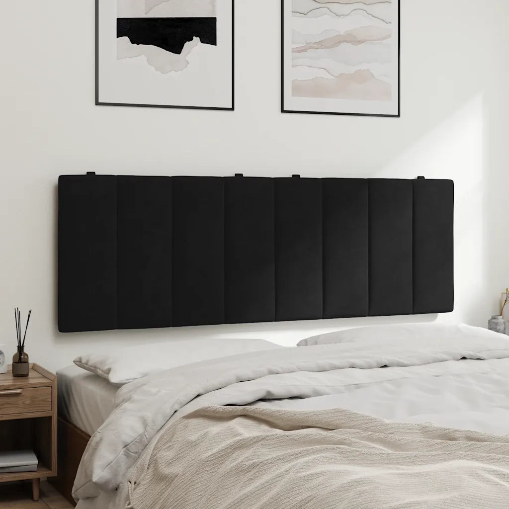 Coussin de tête de lit Hanko noir 120 cm velours