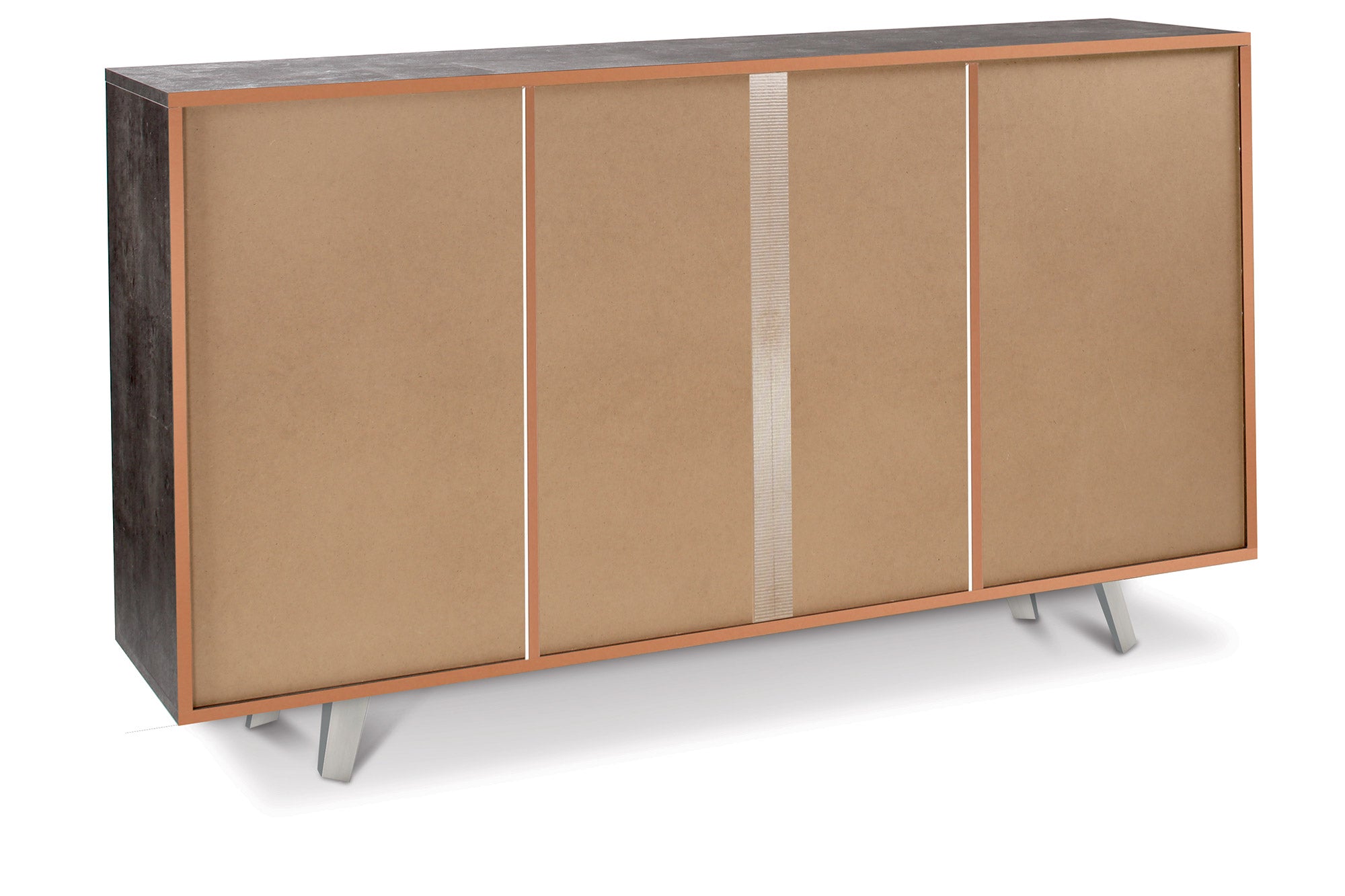 Mobile 3 Ante 3 Cassetti 164x92x41 cm Ossido Nero/Marmo Calacatta