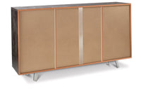 Mobile 3 Ante 3 Cassetti 164x92x41 cm Ossido Nero/Marmo Calacatta