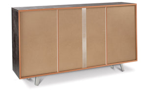 Mobile 3 Ante 3 Cassetti 164x92x41 cm Ossido Nero/Marmo Calacatta