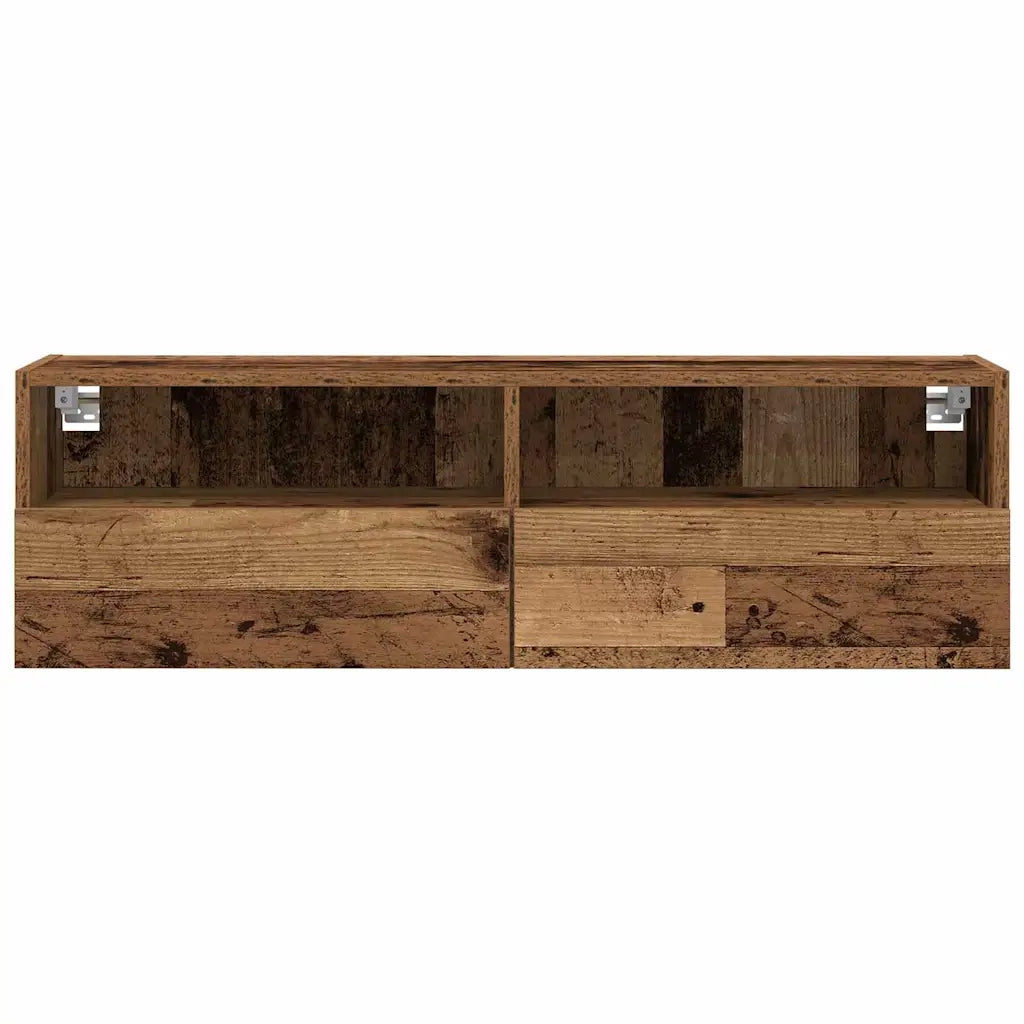 Mobile TV da parete 2 pcs Legno vecchio 100 x 30 x 30 cm 862189