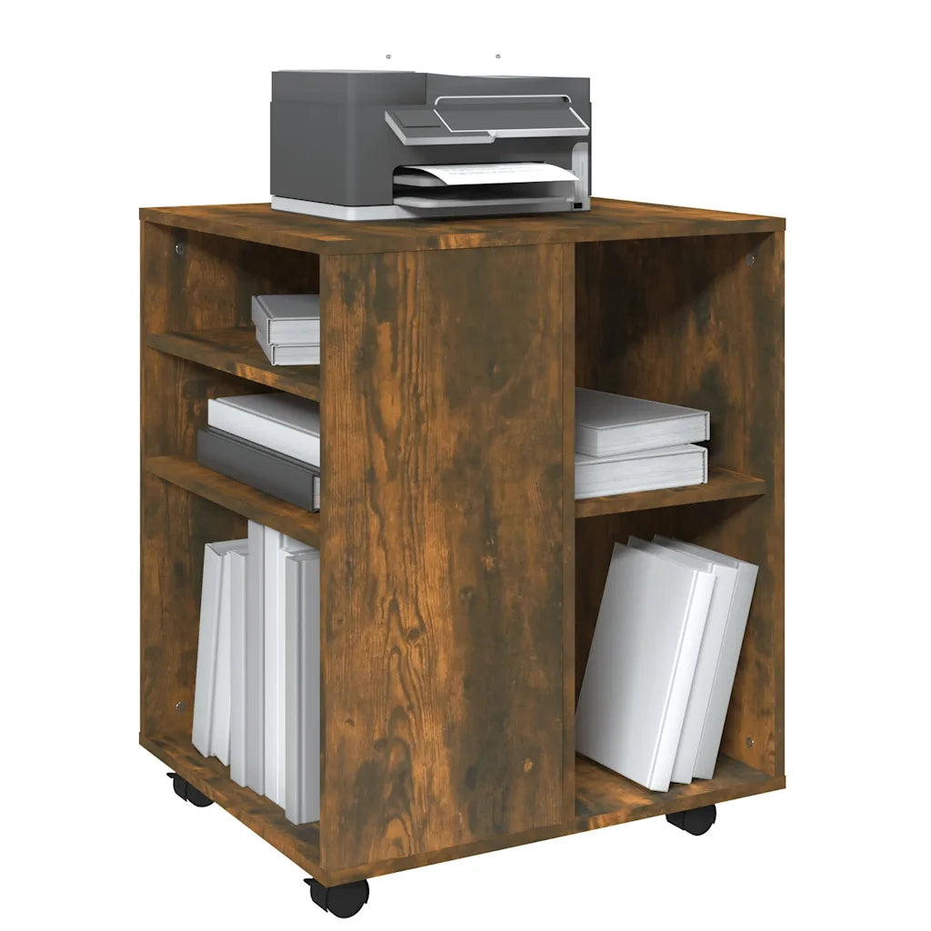Armadietto con Ruote Rovere Fumo 60x53x72 cm Legno Multistrato 815969