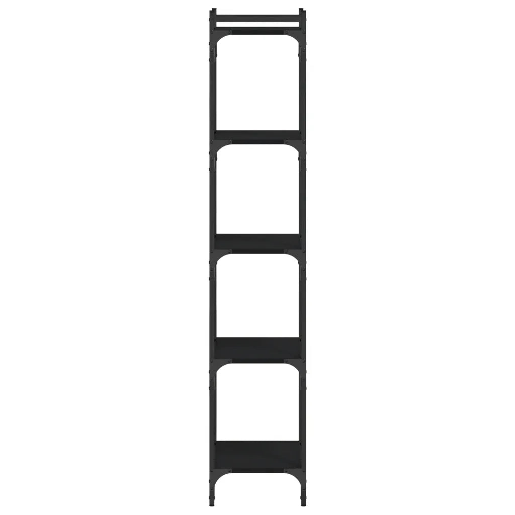 Libreria a 5 Ripiani-Scaffale per Libri-Mobile di Stoccaggio Nera 40x30x154 cm in Legno Multistrato