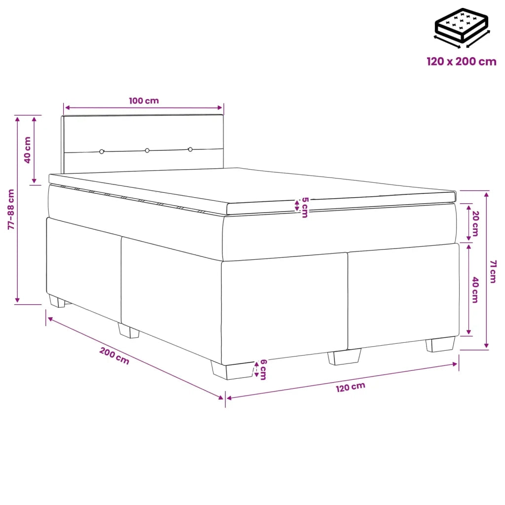 Letto box spring con materasso Verde Scuro 120 x 200 cm Velluto 3450695