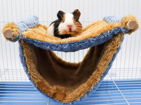 Matrimoniale Hangmat di Piuma di Velluto per Uccelli - Inverno - Doppio Strato - Accessori di Gabbia per Roditori - Ideale per Ratti - Cavi - Chinchi - Letto di Riposo