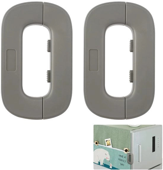 Kit di sicurezza per bambini 2 pezzi senza perforazione, chiusura per frigorifero, chiusura adesiva per frigorifero con colla forte, colla adesiva per cassetti del frigorifero.