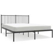 Letto matrimoniale | Letto per adulti | Giroletto con Testiera in Metallo Nero 150x200 cm