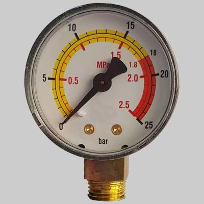 MANOMETRO Ø 50 ATTACCO RADIALE G 1/4  Scala 0÷6 Bar     MADE IN ITALY