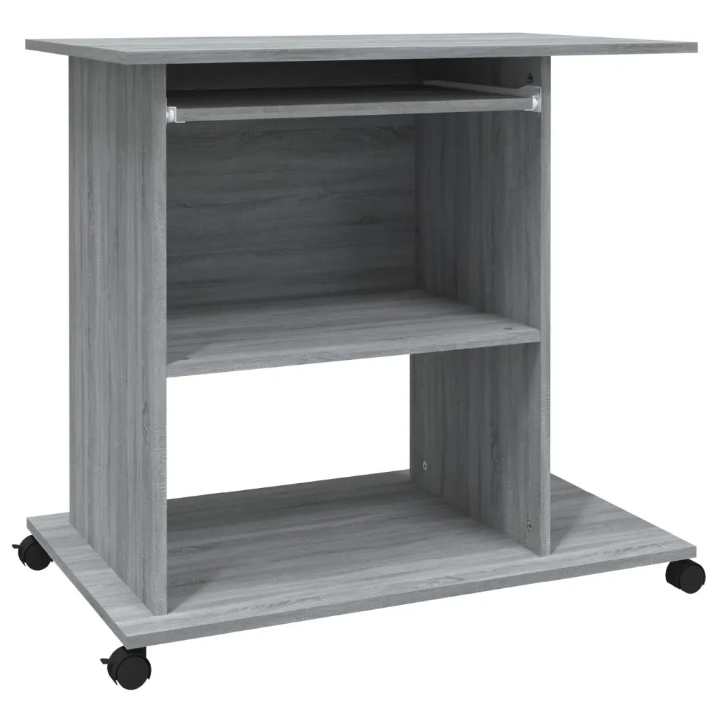 Scrivania | Tavolo da Ufficio Computer Grigio Sonoma 80x50x75 cm Legno Multistrato