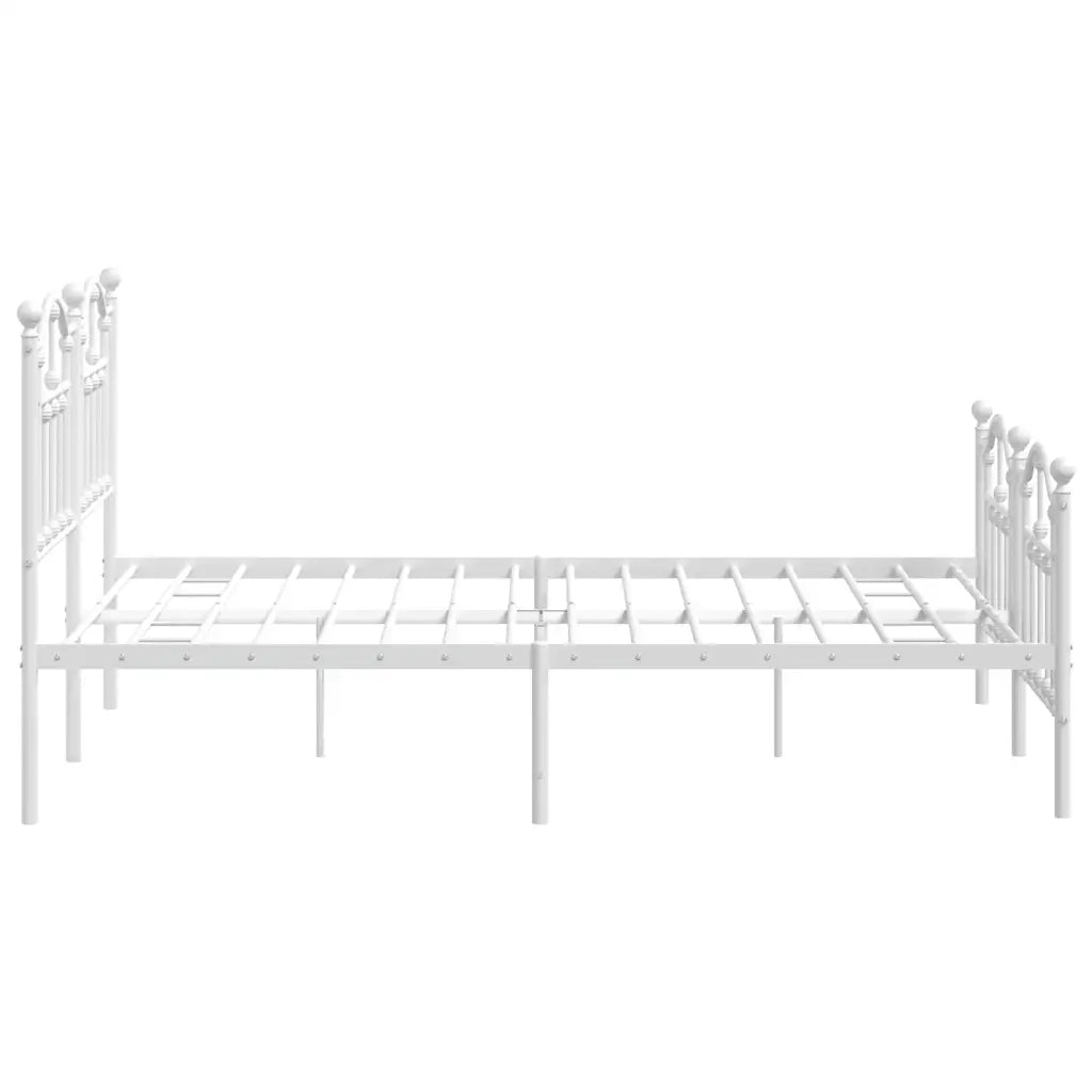 vidaXL Giroletto con Testiera e Pediera Metallo Bianco 150x200 cm