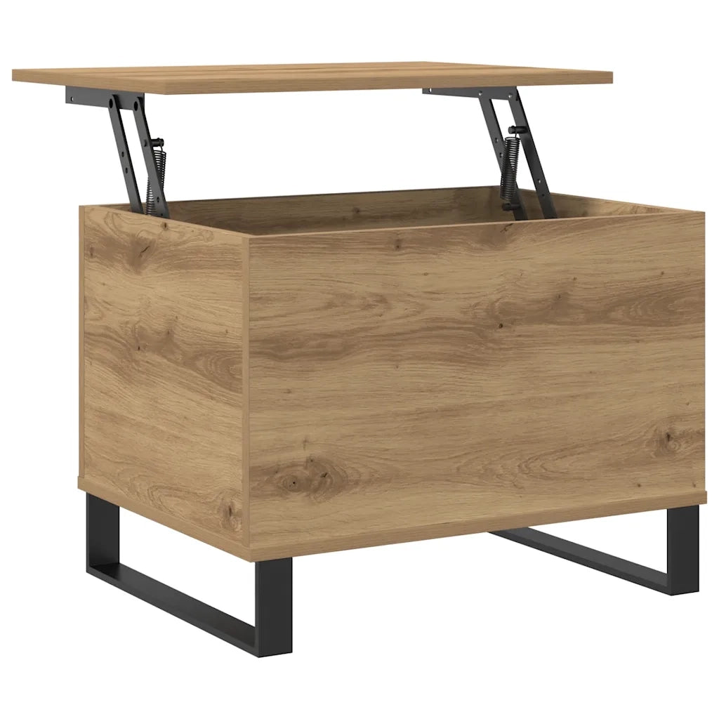 Tavolino Salotto Rovere Artigianale 60x44,5x45 cm in Truciolato