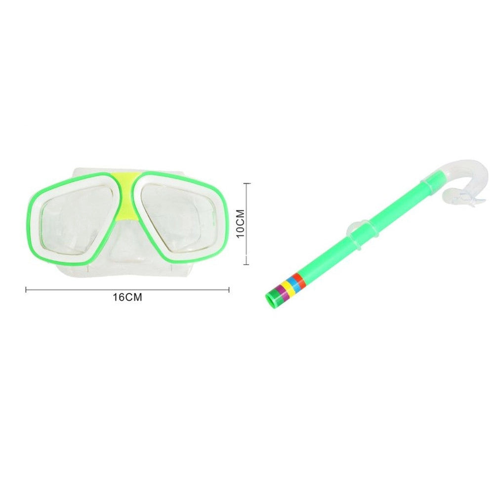 Trade Shop - Set Da Piscina Nuoto Per Bambini 7+ Anni Maschera 16x10cm + Boccaglio 5 Colori 605414 -