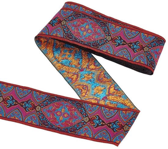 Tessuto a trama Jacquard in lana da 5m per bordure vintage da cucire e ricamo