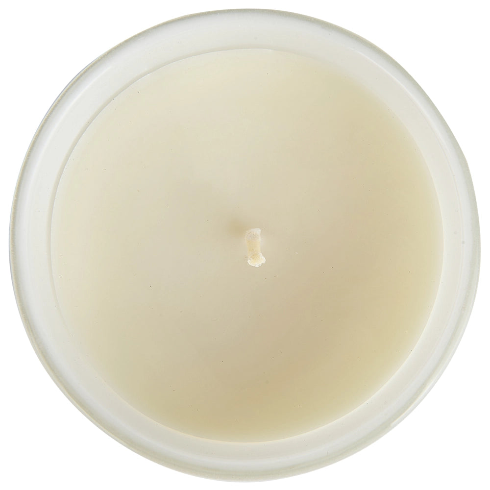 Set di 3 candele profumate multicolore 100% cera di soia stoppino di cotone vetro bianco fragranza Oceano/Bergamotto/Lino fresco