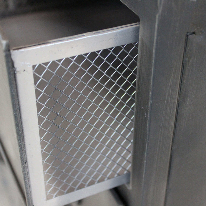 Mobile Emeric 132,5x37,5x82 h cm in Acciaio Grigio