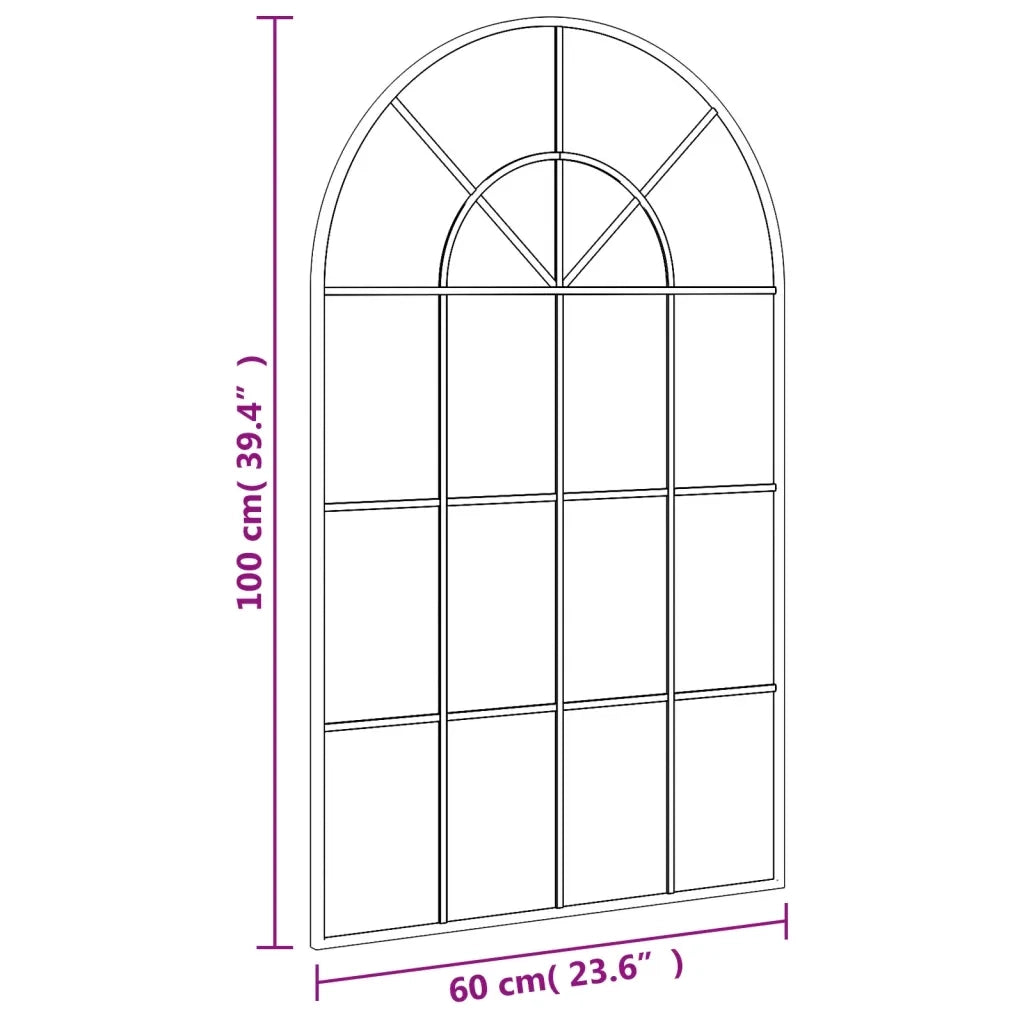 Specchio da Parete | Specchio decorativo Nero 60x100 cm Arco in Ferro