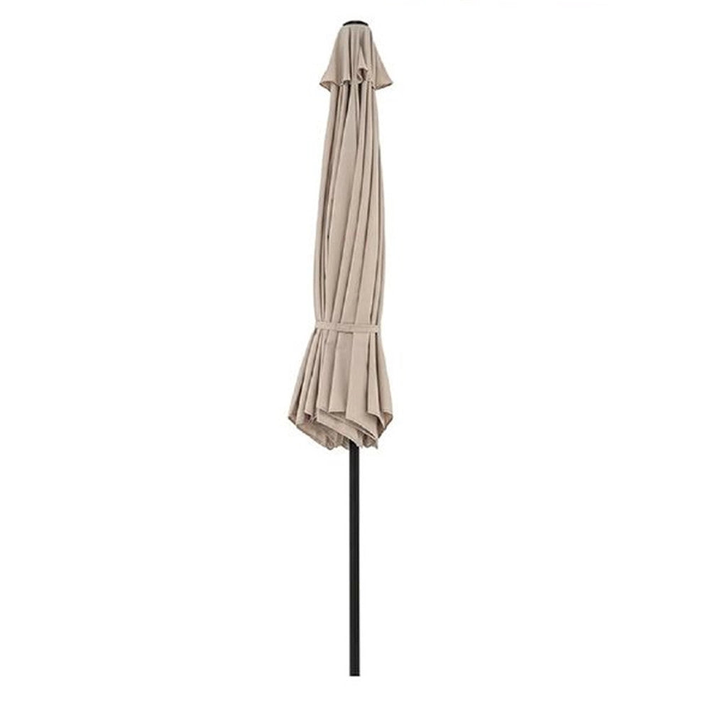 Trade Shop - Ombrellone Beige Ottagonale Con Palo Centrale Manovella 2x3mt Da Giardino Piscina 531005 -