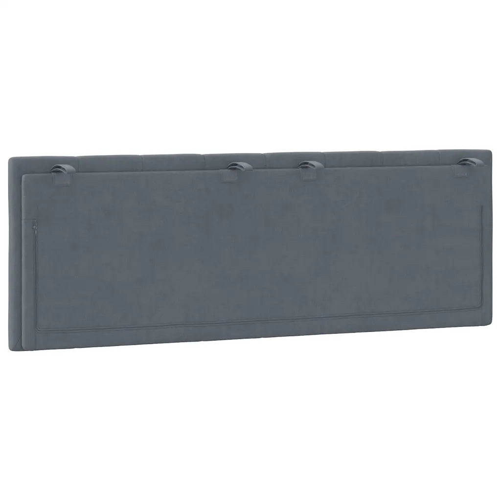 Cuscino Testiera Hanko Grigio Scuro 120 cm in Velluto CFW7488917