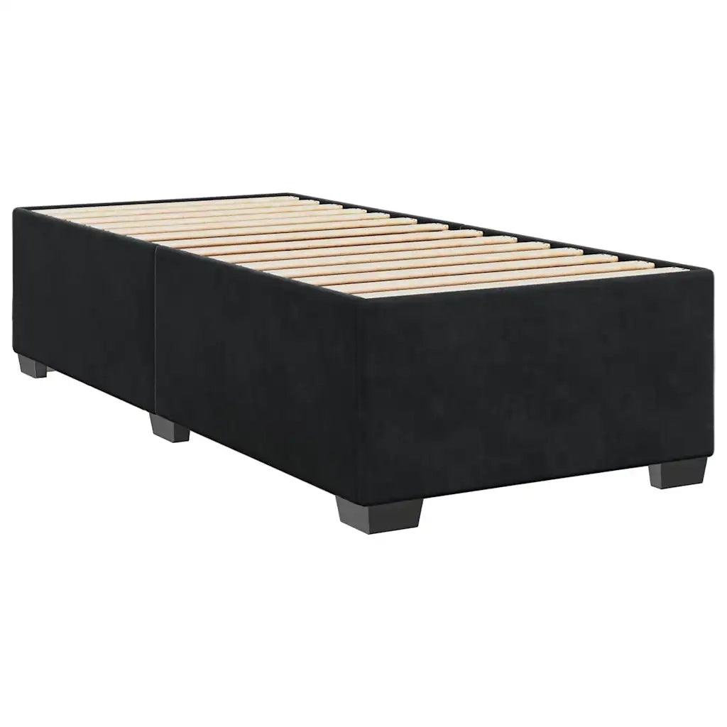 Giroletto a Molle con Materasso Nero 80x200 cm in Velluto 3293058