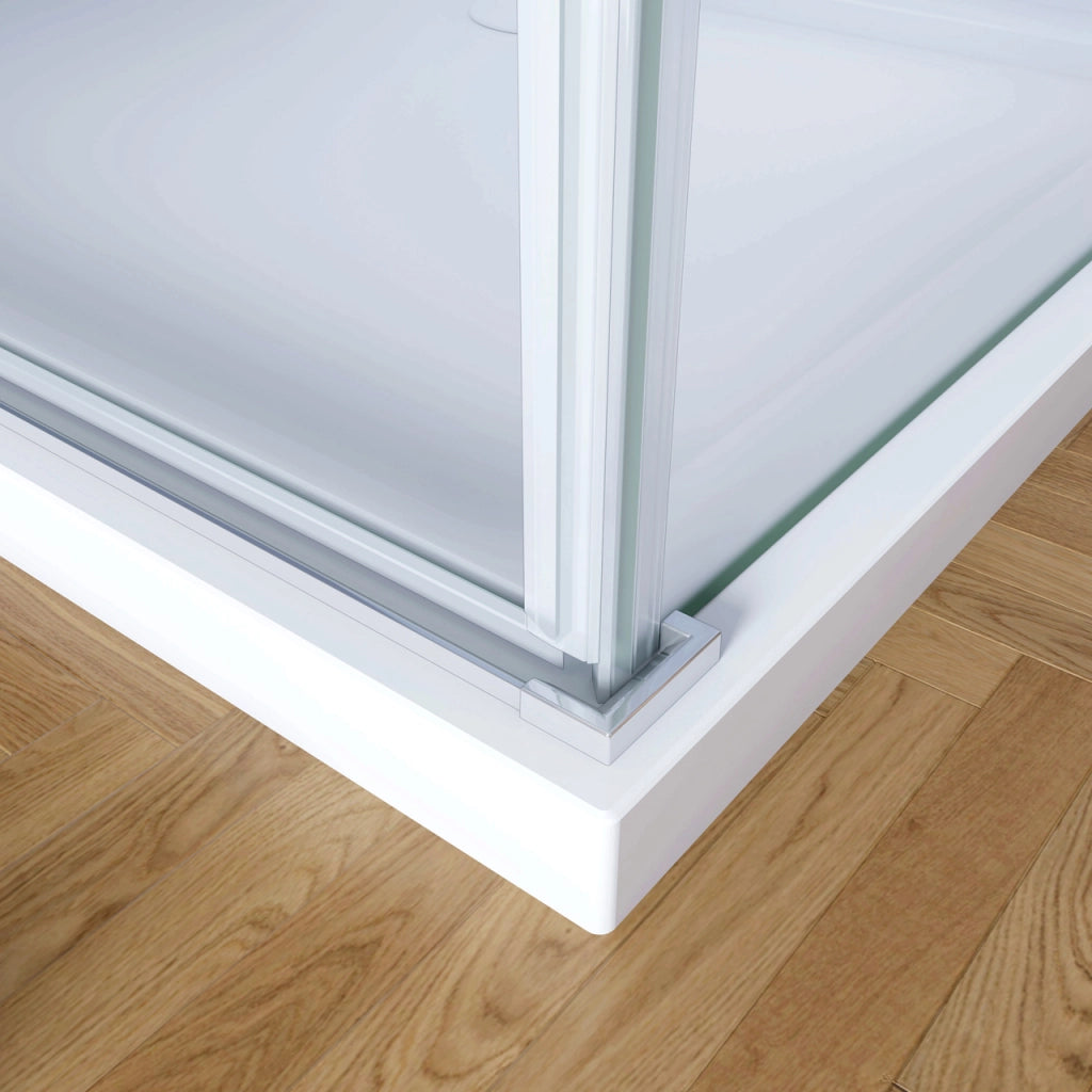 195cm Box Doccia Angolare Porta Battente con Parete Fissa 70x90cm in Vetro Satinato 6mm Anticalcare Irreversibile