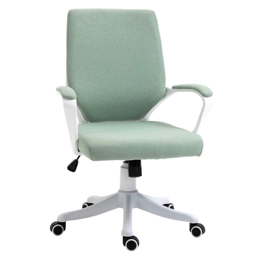 Sedia da ufficio ergonomica verde con supporto lombare