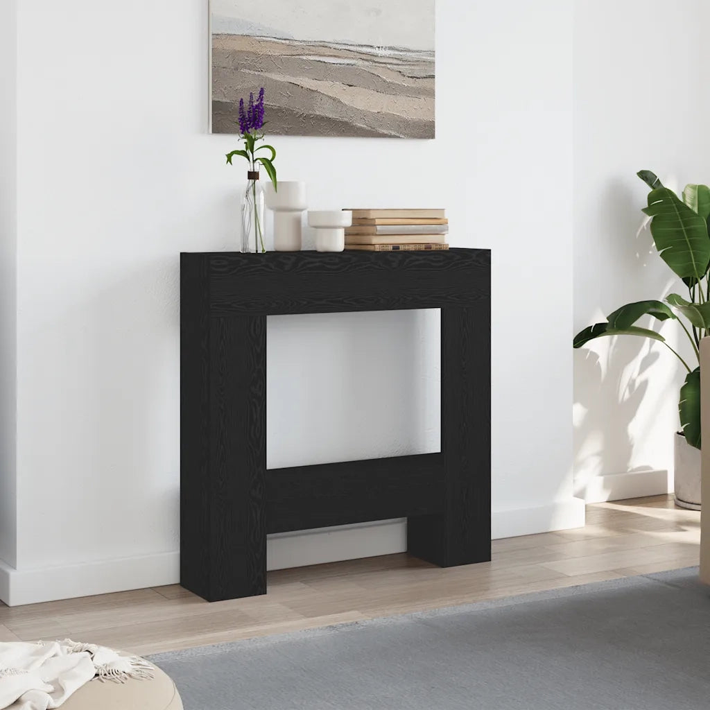 Cornice per Camino Rovere Nero 81x18x82 cm in Truciolato 865985