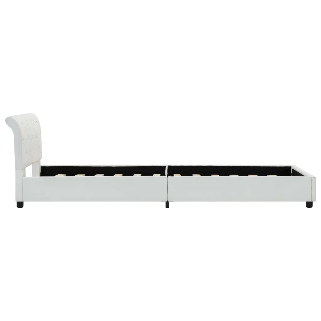 Letto singolo | Letto per adulti | Giroletto Bianco in Similpelle 100x200 cm