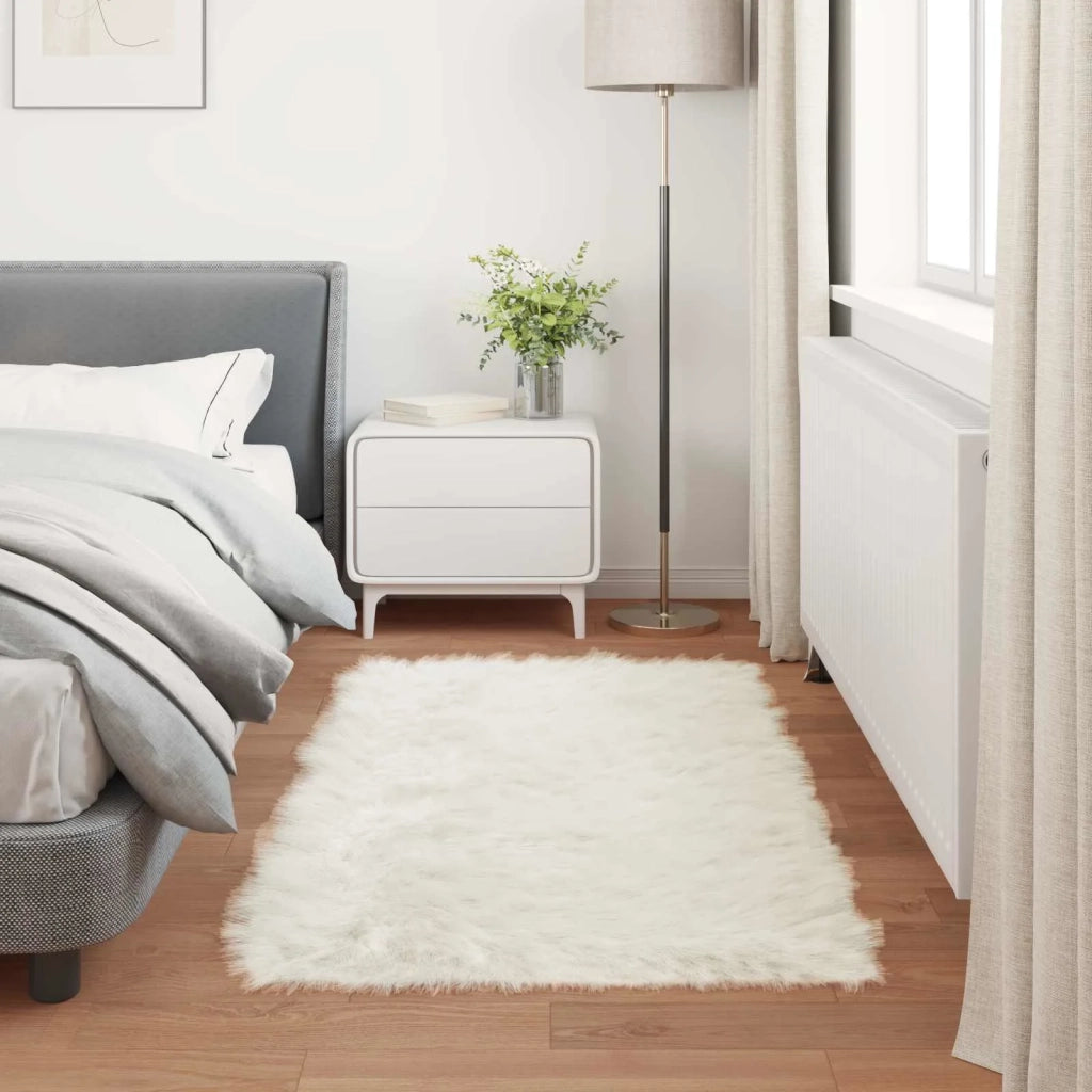 Tappeto in finta TAFALLA Bianco 80 x 150 cm Poliestere
