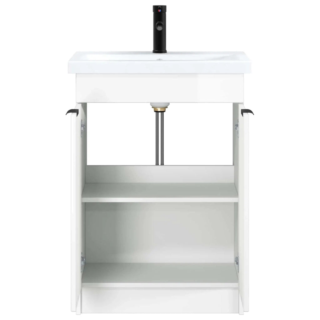 Set di mobili per il bagno Bianco Lucido 78,5 x 37,5 x 81 cm 3404158