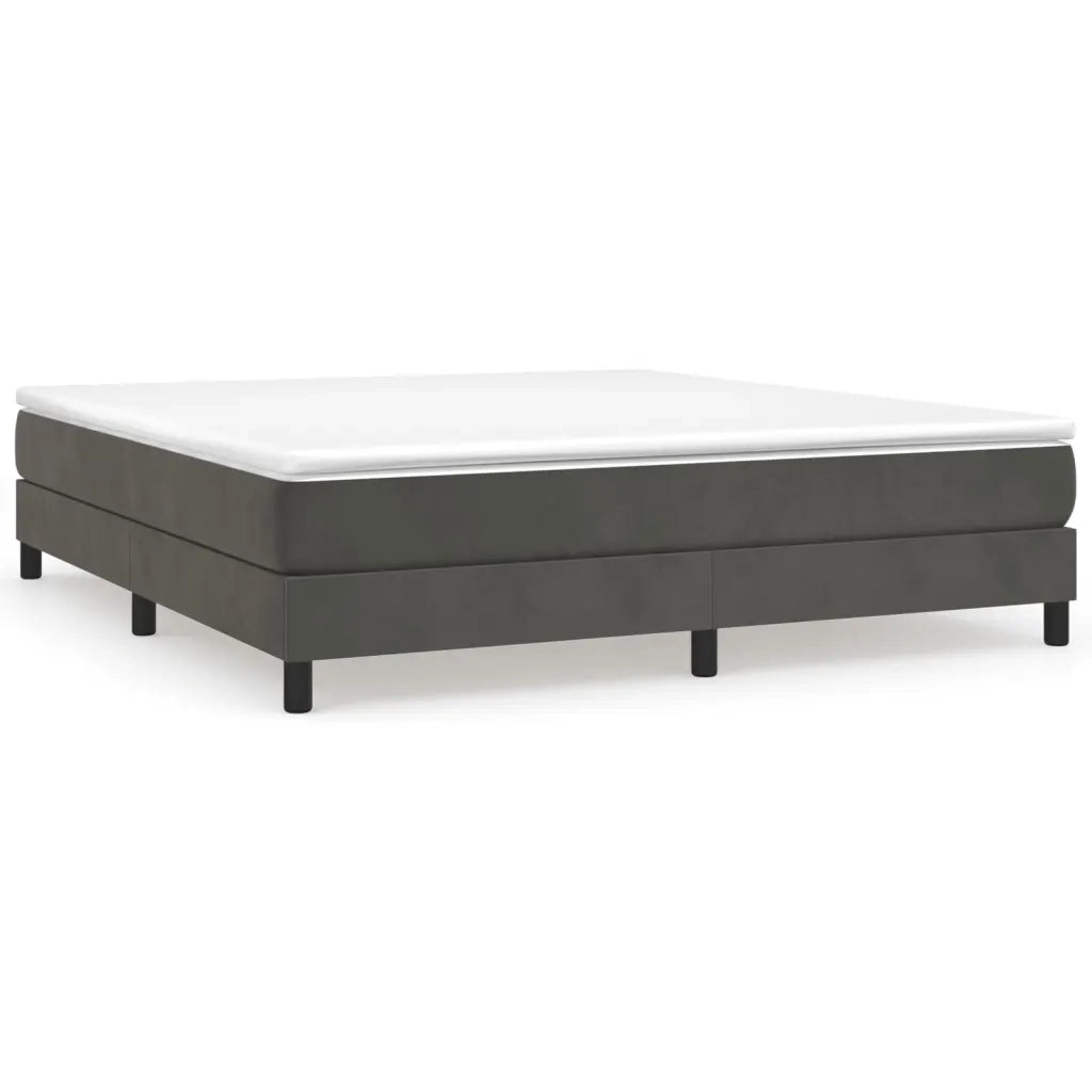 Giroletto a Molle con Materasso Grigio Scuro 160x200 cm Velluto 3144340